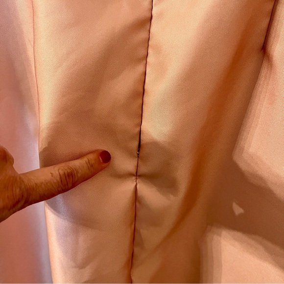 ALFRED SUNG Off-the-Shoulder Draped‎ Wrap Satin Maxi Dress Toasted Sugar 8 AS IS - Picture 10 of 11